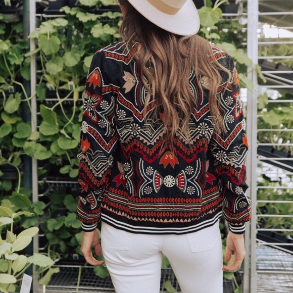 Embroidered Bomber Jacket - Picture 6 of 8